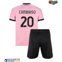 Otroški Nogometni dresi Juventus Andrea Cambiaso #20 Gostujoči 2026-27 Kratek Rokav (+ Kratke hlače)